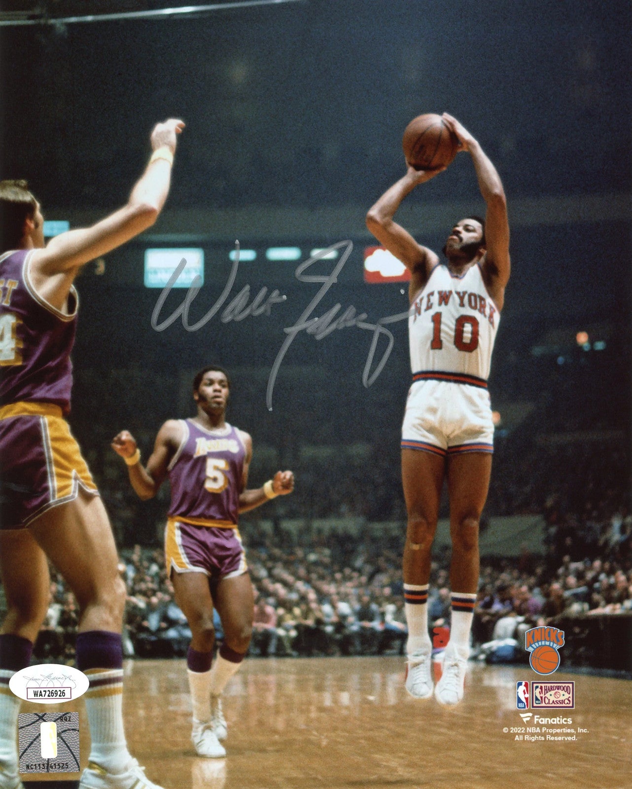 Walter Frazier Autographed 8X10 Knicks Photo (Jsa)