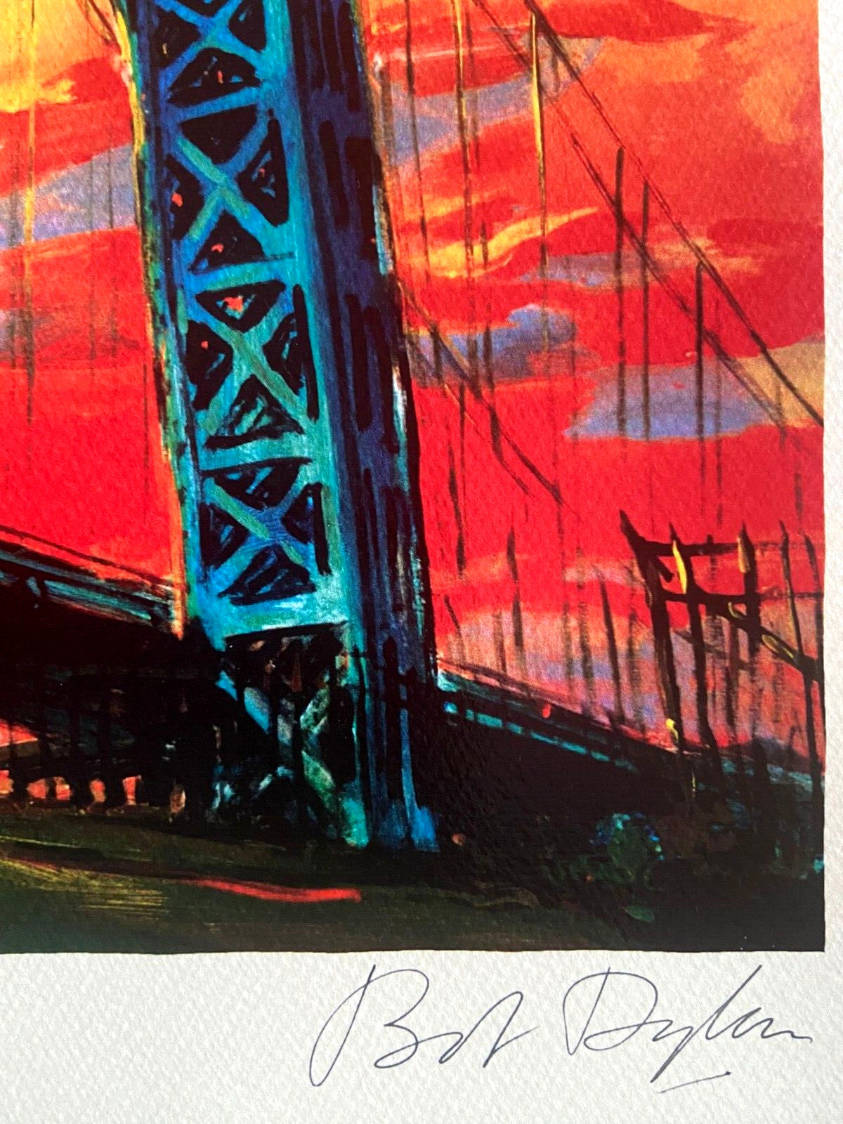 Bob Dylan Lithograph Coa Signed Op Numbered By Hand Modern Art Museum