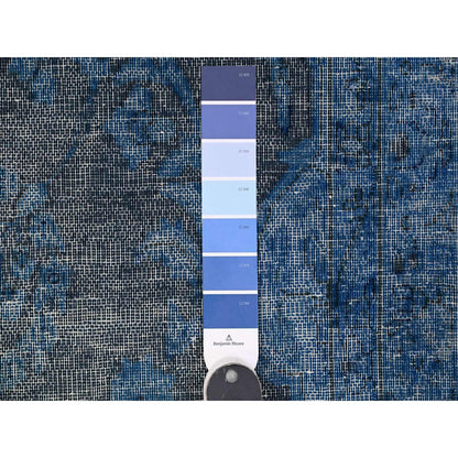 9'7"X13'1" Bayern Blue Overdyed Vintage Zoroastrian Karman Oriental Rug