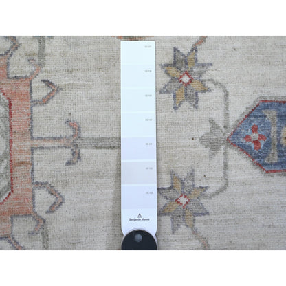 9'10"X13'10" Ivory Karajeh Design All Over Geometric Motifs Oriental Rug
