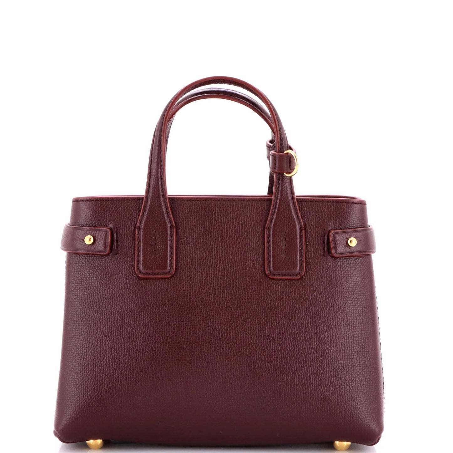 Burberry Banner Nm Tote Leather With House Check Canvas Small