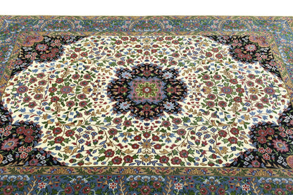 Cream Floral Traditional Style 5X7 Kirman Oriental Rug Home Decor Wool Carpet
