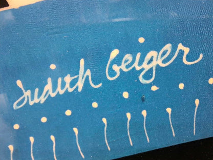 Judith Geiger Signed Framed Silkscreen Teapot Art Textile Art