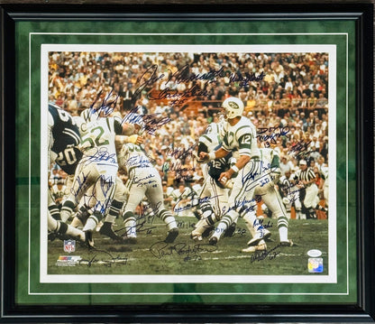 1969 New York Jets Reunion Super Bowl Iii Team Signed 16X20 Framed Photo (Jsa)