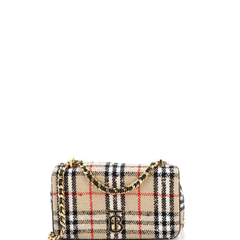 Burberry Lola Shoulder Bag Vintage Check Tweed Small