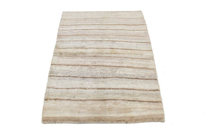 Hand-Knotted Beige Brown Tribal Gabbeh Oriental