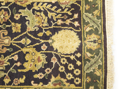 Hand-Knotted Agra Jaipur Floral Oriental Runner