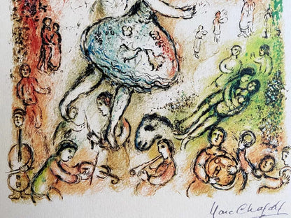 Marc Chagall Signed Mourlot Coa Lithograph Op