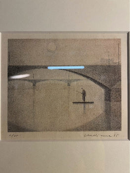 Czech Modern Print Framed - Jiri Chadima Silent Prague Signed Lithograph 9/ 25