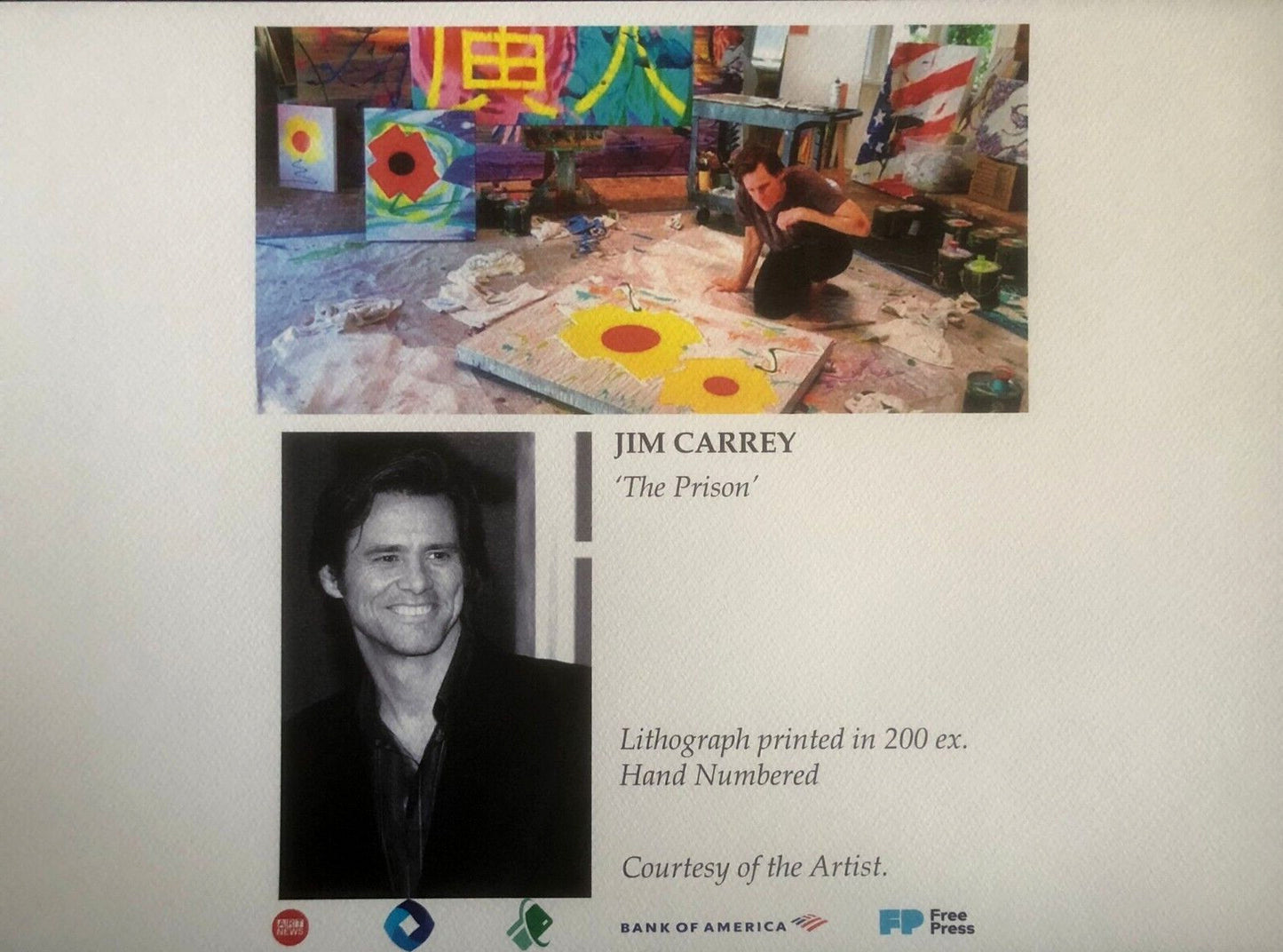 Jim Carrey Lithograph 200 Ex (Anthony Hopkins Silvester Stallone Pierce Brosnan)