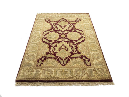 Thick handmade pile carpet agra jaipur oriental design floral decor ft 4x6