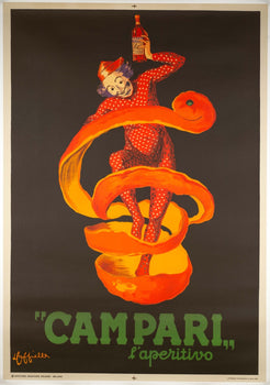 Leonetto Cappiello Campari L'Aperitivo 1950 Rare Size ! Authentic Original 39X55