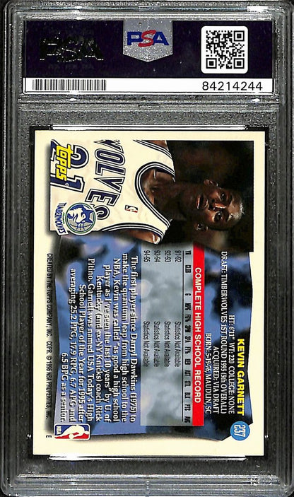 Kevin Garnett Timberwolves Signed 1995 Topps