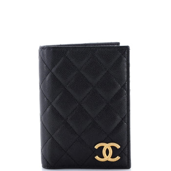 Chanel Passport Holder Quilted Caviar