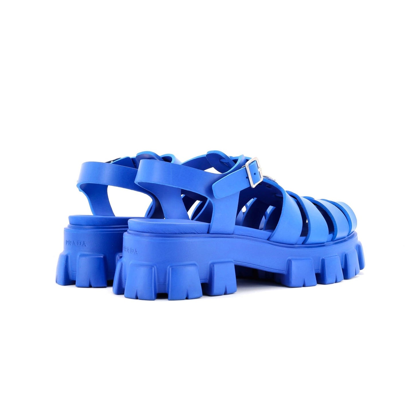 Prada Men'S Monolith Cage Platform Sandals Rubber