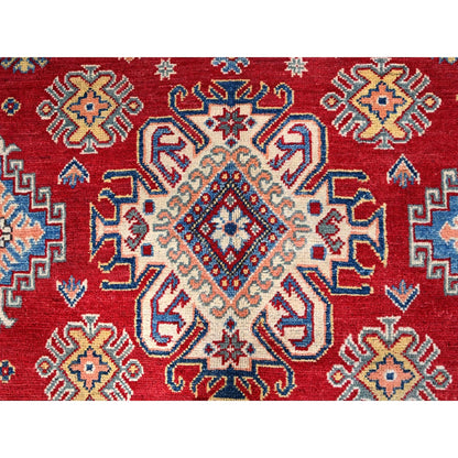 6'1X9'1" Red Hand Knotted All Wool Kazak Tribal Design Oriental Rug