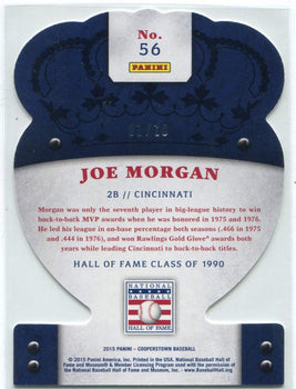 Joe Morgan 2015 Panini Crown Royale Cooperstown Die Cut Gold Parallel Card #56 1