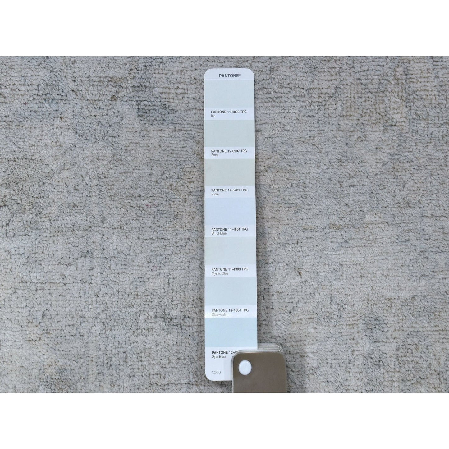 6'1"X9' Hand Knotted With Faded Colors White Wash Peshawar Shiny Wool Rug