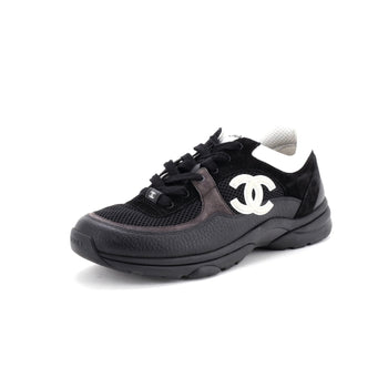 Chanel Women'S Cc Low-Top Sneakers Leather And Mesh