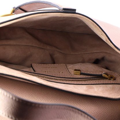 Christian Dior Saddle Handbag With Strap Leather Medium