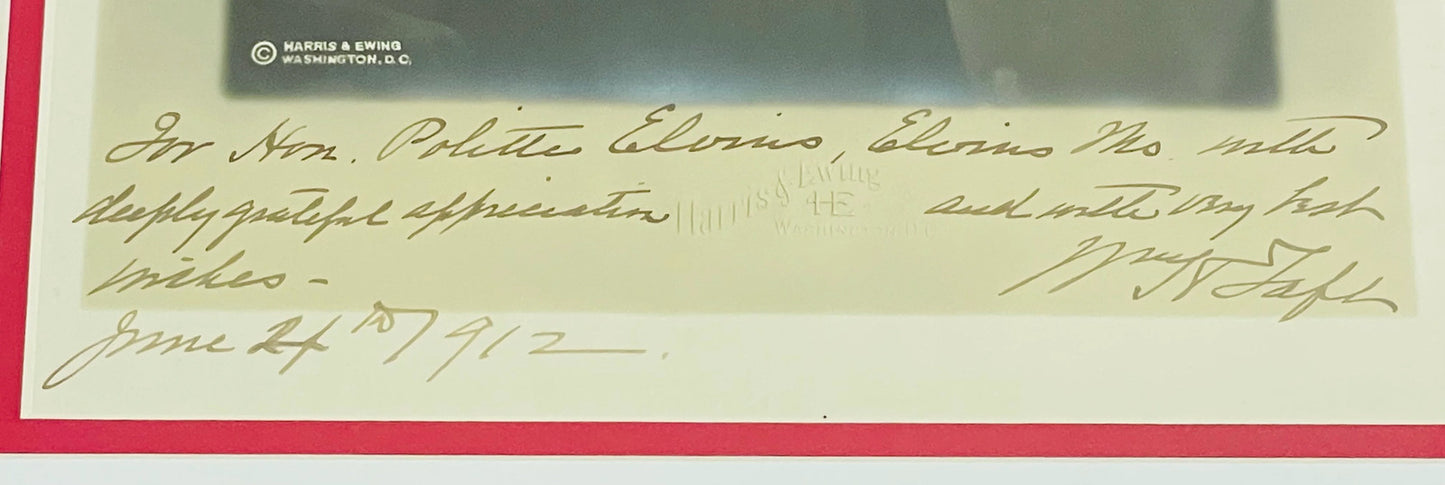 William Howard Taft Autographed Framed Original White House Harris & Ewing Photo