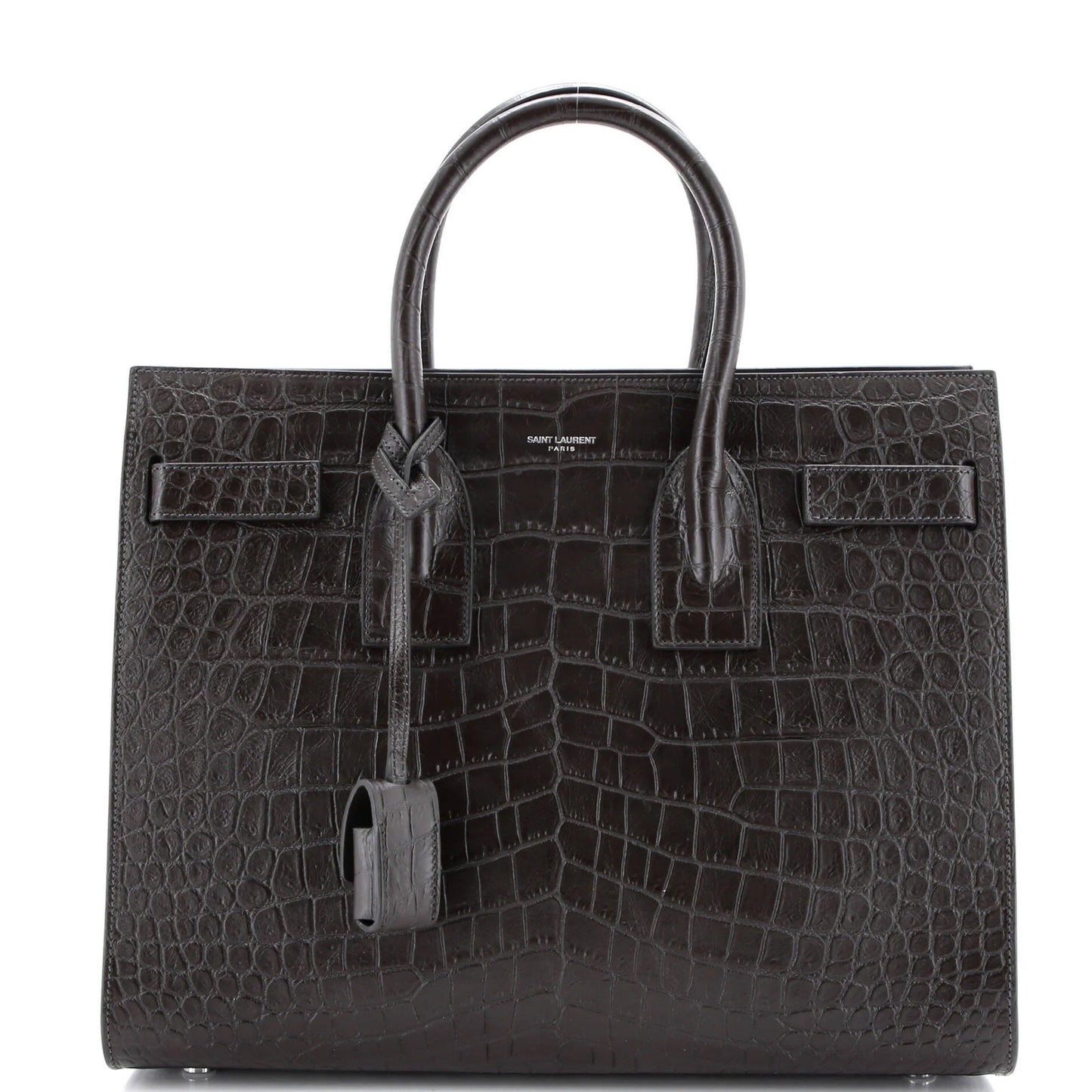 Saint Laurent Sac De Jour Nm Bag Crocodile Embossed Leather Small