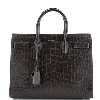 Saint Laurent Sac De Jour Nm Bag Crocodile Embossed Leather Small