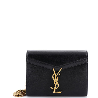 Saint Laurent Cassandra Chain Shoulder Bag Leather Small