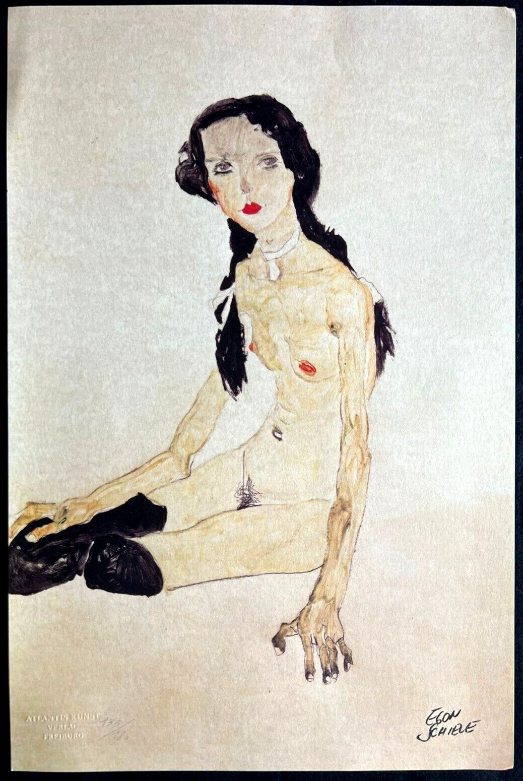 Egon Schiele Lithograph Numbered Coa