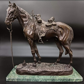 Pierre Jules Mene (France) 16In Large Bronze Sculpture War Horse  Antique Art