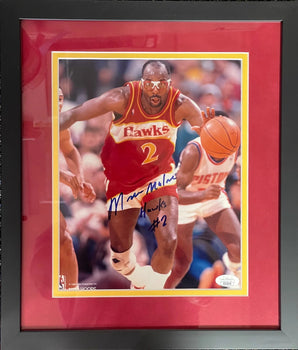 Moses Malone Autographed 8X10 Framed Basketball