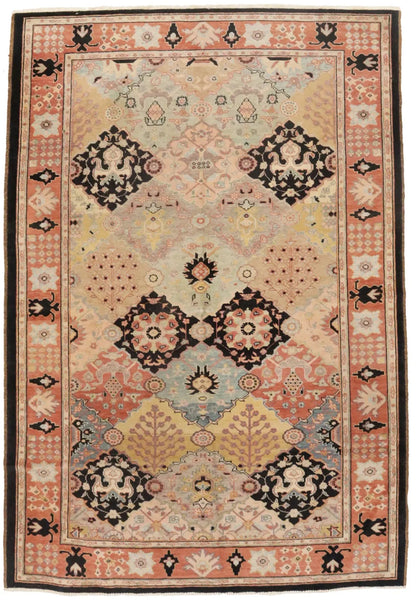 Distressed Ziegler Tribal Floral Rug Hand-Knotted