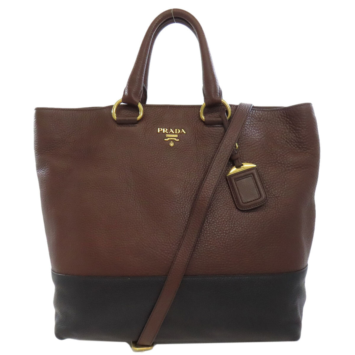 PRADA   Tote Bag logo Leather