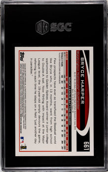 Bryce Harper 2012 Topps Complete Set #661 Sgc 9.5