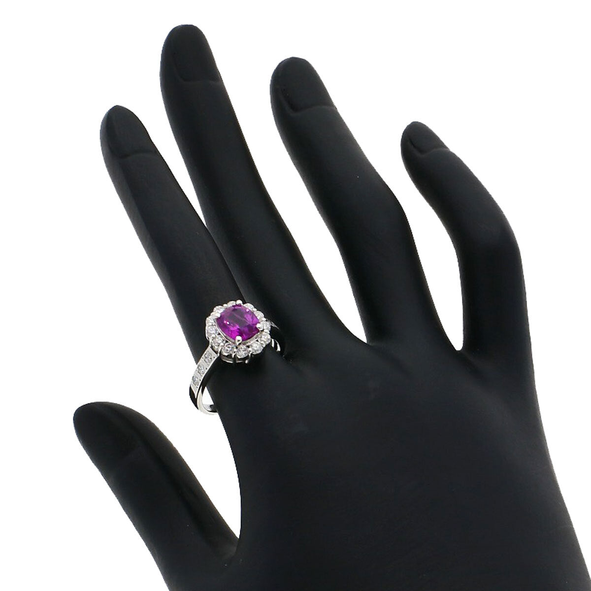 1.87Ct Pink Sapphire Diamond Ring Platinum Pt900