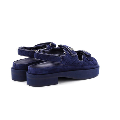 Chanel Women'S Dad Sandals Quilted Suede