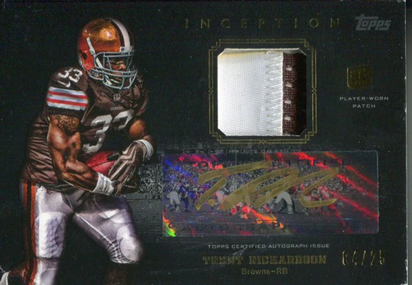 Trent Richardson Autographed 2012 Topps Inception