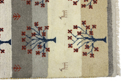 Multicolored Pictorial Tribal Rug Indo-Gabbeh