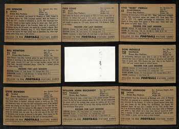 1952 Bowman Large Football Cards Green Bay Packers Partial Team Set (9) 200303