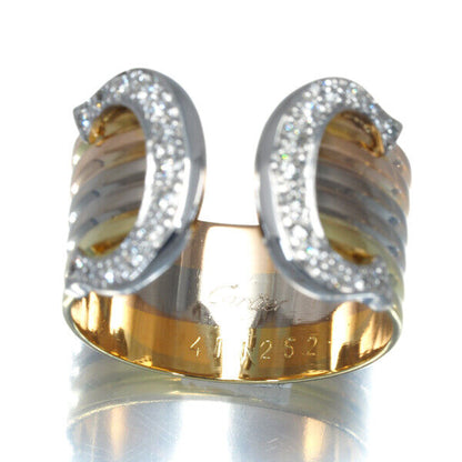Cartier Ring Diamond 2C Double C C2 3Color Lm Eu55 18K Yg/Wg/Pg