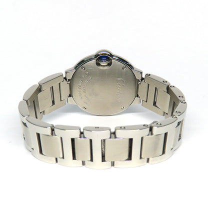 Cartier Baron Blue Sm 11P Diamond We902073 Silver Ladies Used Watch #21125