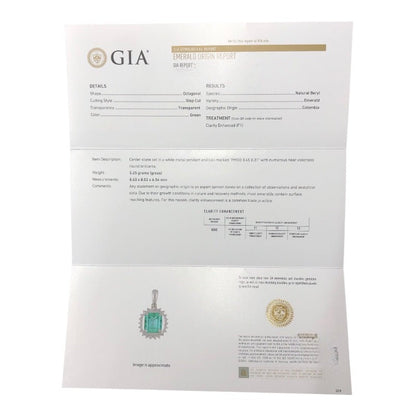Emerald Pendant Top Pt900 Platinum Pt