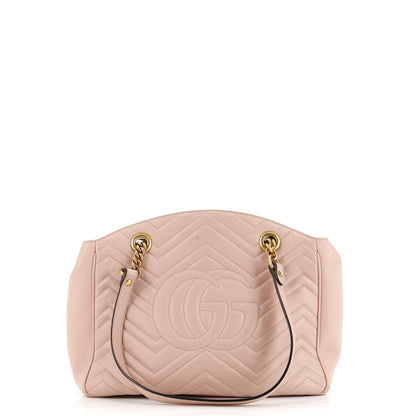 Gucci Gg Marmont Chain Tote Matelasse Leather Medium