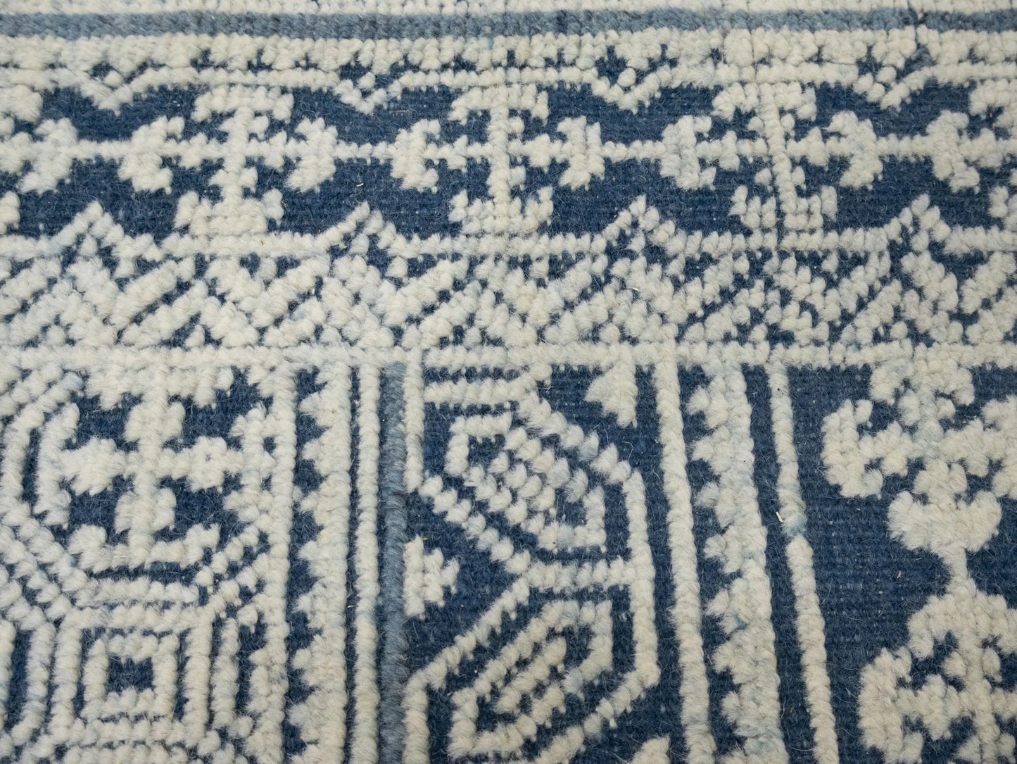 8x10 Large Modern Geometric Oriental Rug Cream High-Low Relief Design Carpet