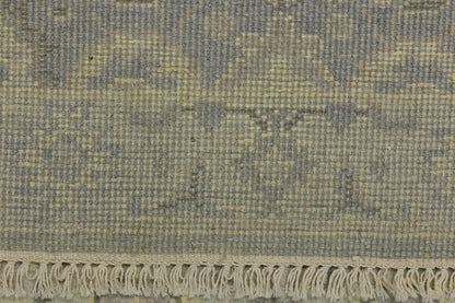 Muted Floral Design Oushak Chobi Runner Rug