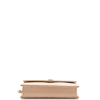Saint Laurent Classic Monogram Wallet On Chain Matelasse Chevron Leather Small