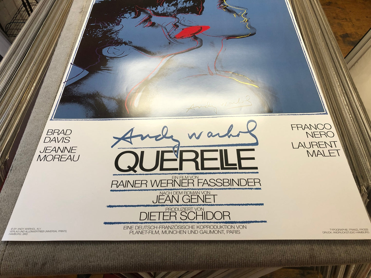Andy Warhol Querelle Blue " Poster Pop Art Blue, Red Movies