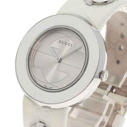 Leather GUCCI You play Watches 129.4 Stainless Steel/