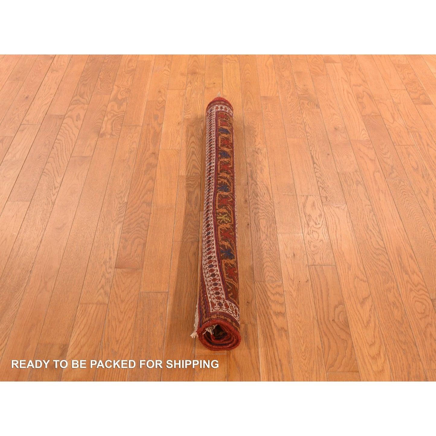 4'1"X5' Blue Antique Zoroastrian Even Wear Wool Hand Knotted Oriental Rug