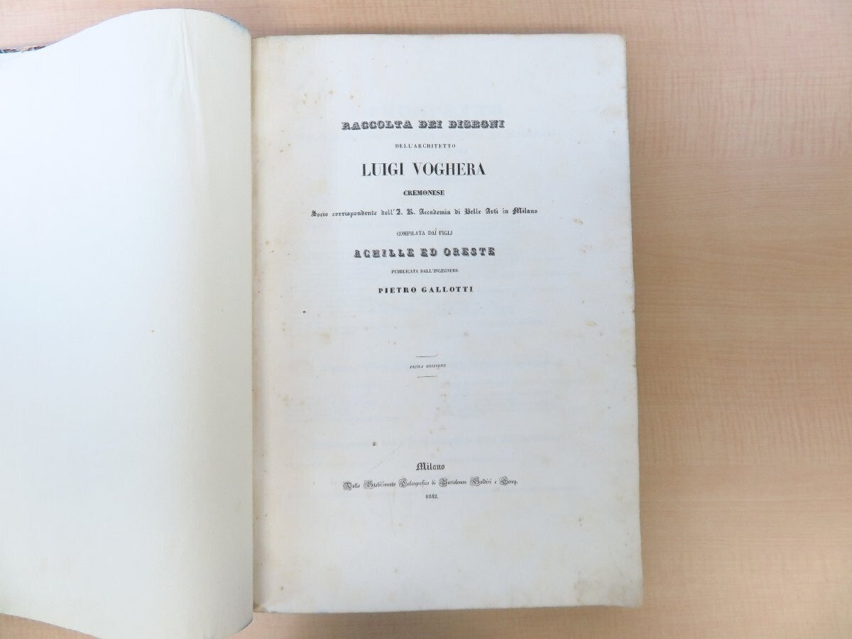 A Collection Of Architectural Works Luigi Voghera 1842 Raccolta Dei Disegni